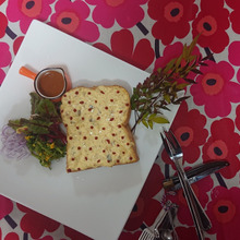 Arrange toast 話題 いぶりがっこタルタル 春分の日 version