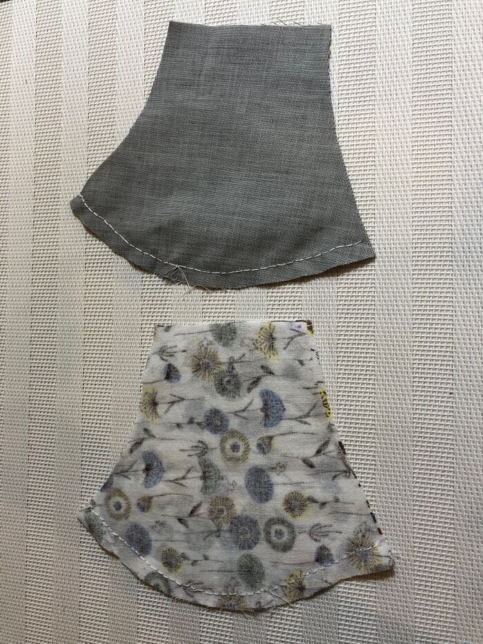 中表にして、縫い合わせ