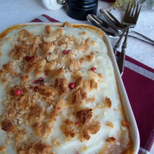 なめらかポテトピューレの作り方「ポテトピューレとミートソースのグラタン」