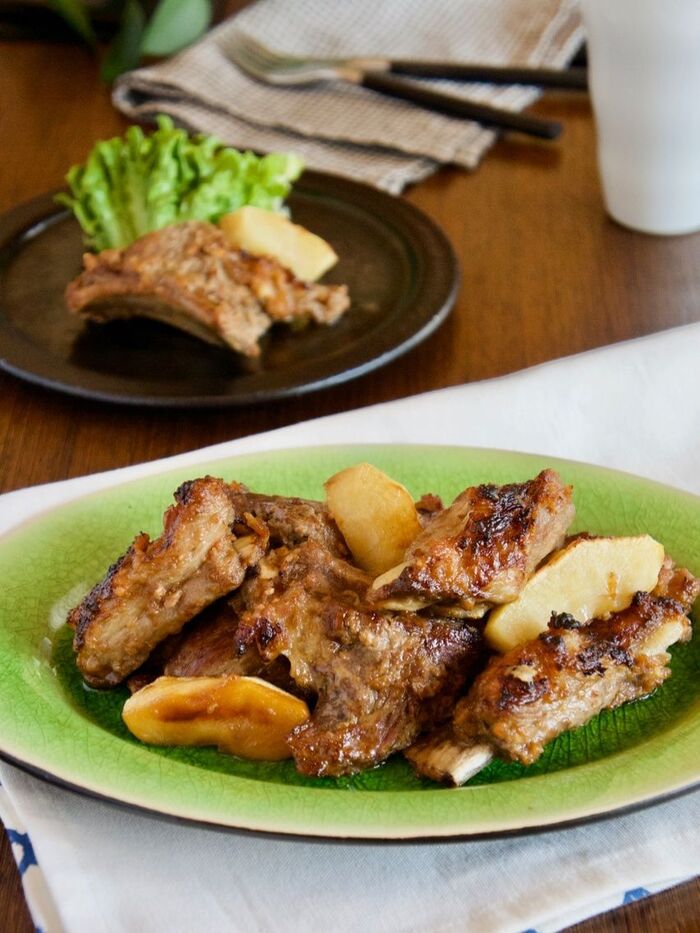 りんごが必須!スペアリブのオーブン焼き BBQにも