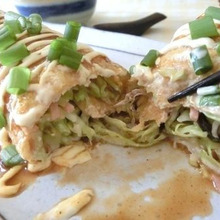 粉・肉不使用☆ 油揚げでチーズ入りロールお好み焼き風