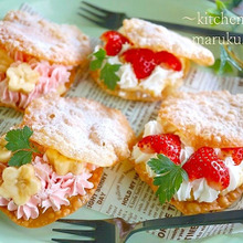 餃子の皮で可愛いスイーツ❤サクサク♪ミルフィーユ風生地のホイップサンド