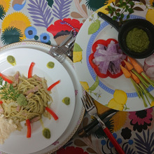 🍝🍝🍝🍝 人参葉ジェノベーゼ、パスタと根菜トリオ愉快な仲間たち🍝🍝🍝🍝