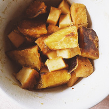 焼いたさつまいもを時短で煮物風にリメイク