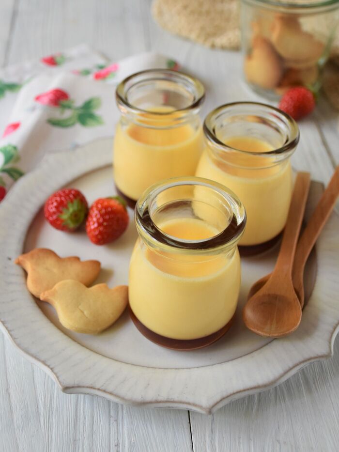 優しいおやつ時間♡少ない材料で作れるカスタードプリンとメープルクッキー