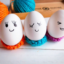 エッグスタンド?麻ひもと卵で〜おうちで遊ぼう♡