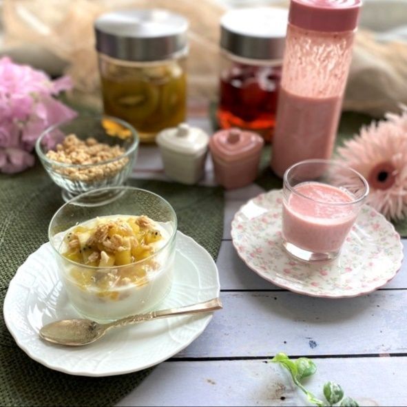 便秘解消にも!キウィといちごの酢漬け