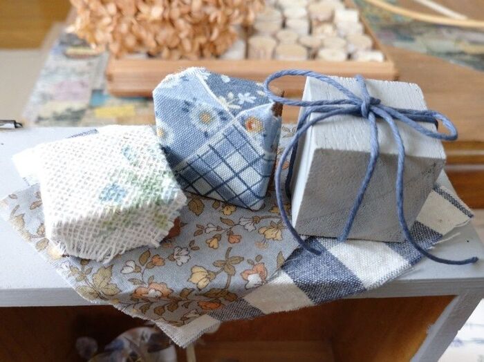 はぎれ・紙ひもをラッピング材料のように♪