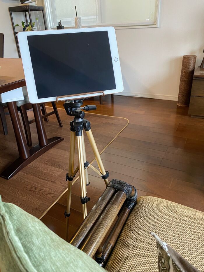 うちにある三脚でタブレット鑑賞を楽にしませんか♡