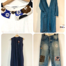 【無印他+ミナペルホネン 】シンプル服にお気に入りハギレをちょこっと足し♪