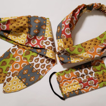 半端布でヘアバンド&マスク