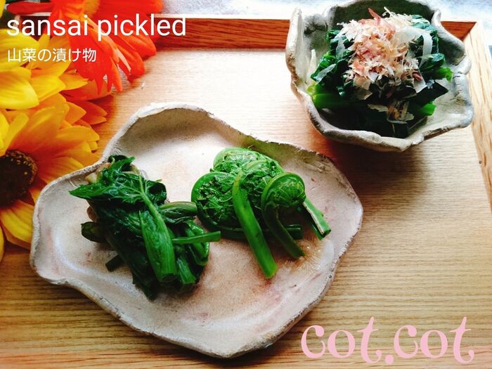 ★新鮮な山菜で漬物。今しか味わえないから手は余りかけずに★