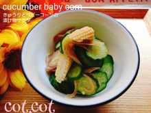 ★きゅうり大量消費だ‼みょうが香る。きゅうりとベビーコーンの漬物サラダ★