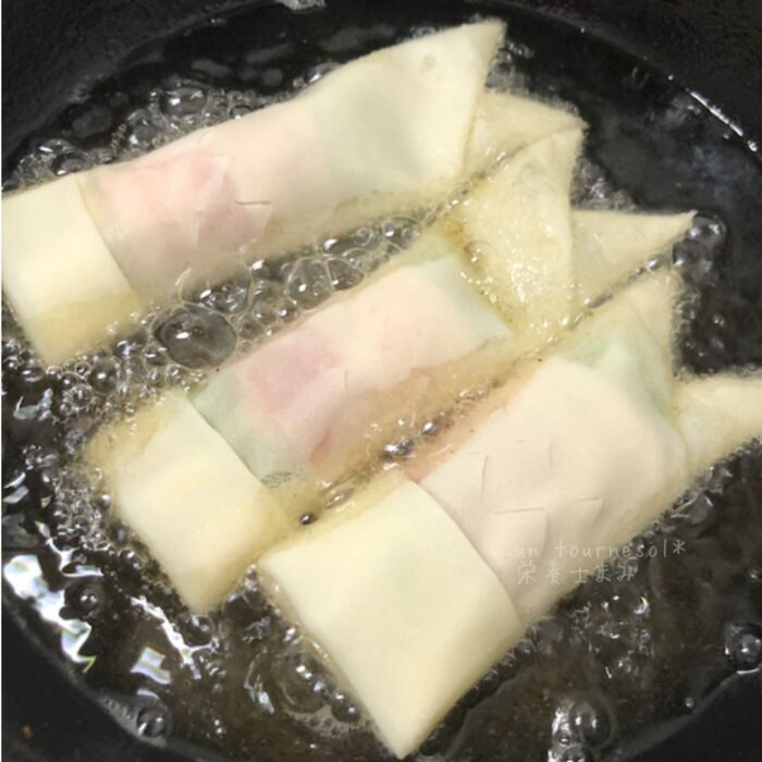⑦キツネ色に揚げ焼きできればOK!
