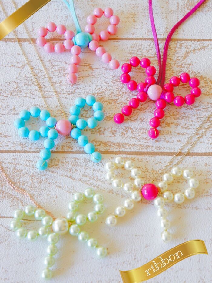おうちで楽しむ♪カンタン♪ときめきハンドメイド♪ *ビーズで作ろう♪リボンモチーフ編*