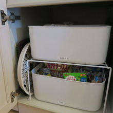 中身の事はあまり考えたくない!無印やわらかポリエチレンケース中@シンク下