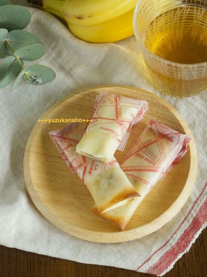 トースターで作るバナナの焼き春巻き【簡単おやつ】