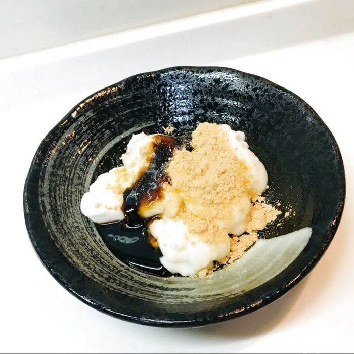 黒蜜アレンジ③ミルクわらび餅with黒蜜