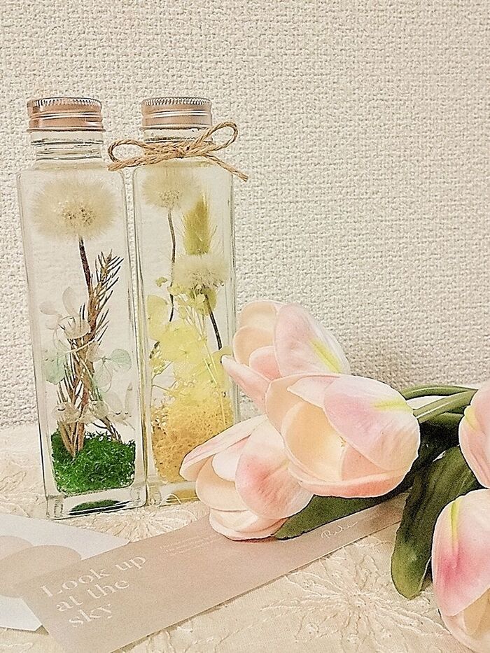 Yahoo!ニュースで紹介されました!ずっと~可愛い綿毛が楽しめる「ハーバリウム」を作りました♪