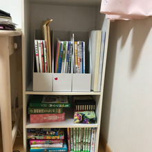 カラボとファイルスタンドで教科書収納。