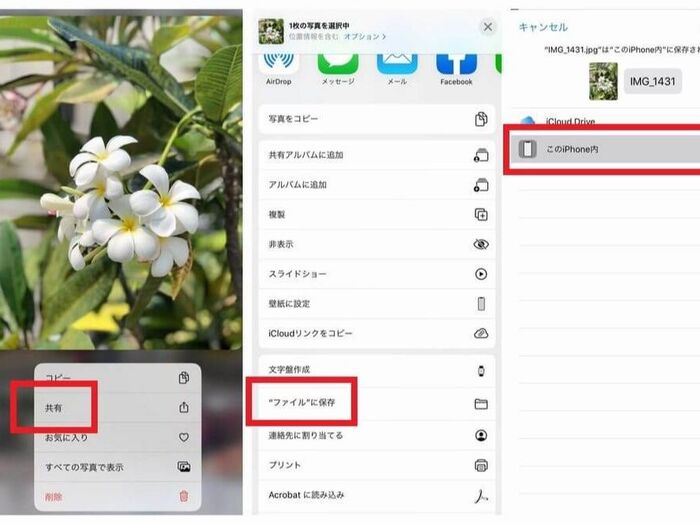 iPhoneで画像サイズなどを確認するには?1~3