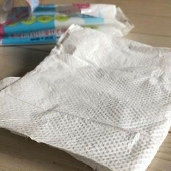 あきらめないで!乾燥したトイレお掃除シート。