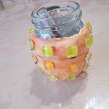 空き瓶リメイク、小物入れ作りました