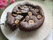 大さじ1の粉で作るスフレみたいなチョコバナナケーキ