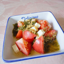 めかぶのドレッシングでトマトのサラダ