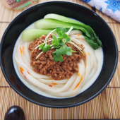 レンジだけ!夏うどん「冷やし豆乳担々うどん」