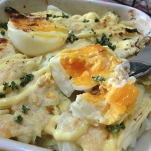 具は2つなのにコクうま♪ キャベツと半熟たまごの味噌マヨグラタン
