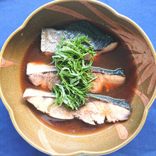 レンジで超簡単ブリの照り焼き、大葉のせ(簡単、時短)