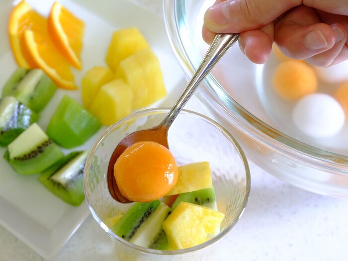 グラスに盛り付けて出来上がり♪