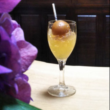 梅酒クラッシュゼリー(粉寒天)♡100均のマスキングテープを爪楊枝に巻き付けてフルーツピックに!