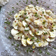 生がおいしい~カリフラワーとホタテのカルパッチョ