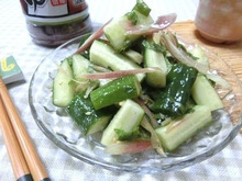 切ったら和えるだけで美味しい☆ きゅうりと茗荷のめんつゆ油和え