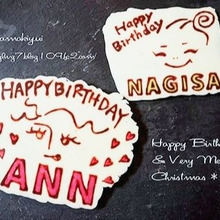 オリジナルの似顔絵で!Birthdayチョコプレート☆ケーキに乗せたら完成!