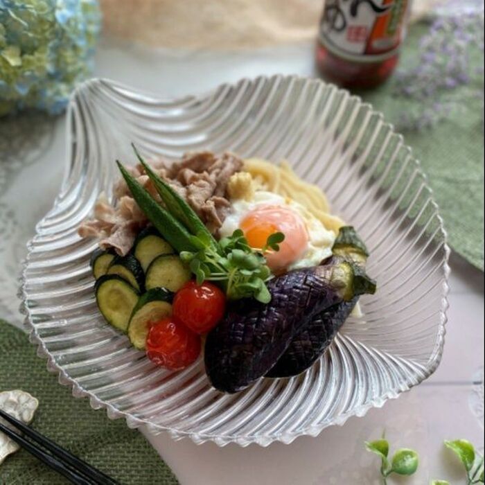 豚しゃぶ&揚げ野菜のぶっかけ風うどん