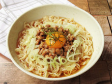 納豆とたっぷりネギの冷やしラーメン