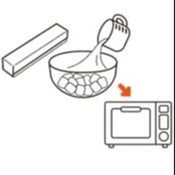 牛乳を入れて電子レンジで加熱