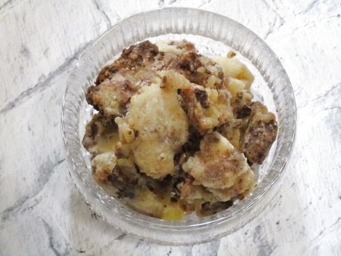 低糖質・思わぬ栄養が摂れちゃう♡材料2つで超簡単!♡絶品!チョコマカデミアナッツ入りバナナアイス♪