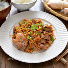 豚肉と新しょうがの甘辛炒め。簡単!ご飯が進む和風おかず。