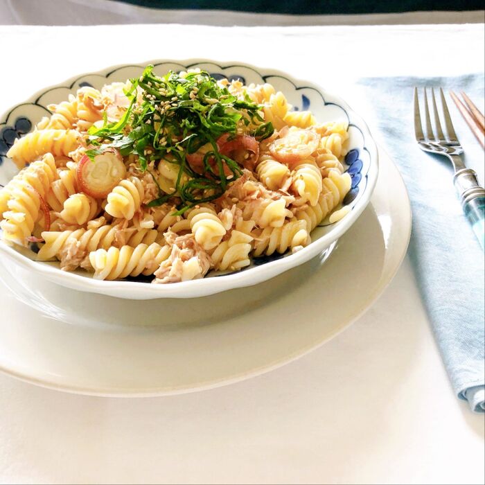 冷製ツナパスタ♪ポン酢醤油がけ