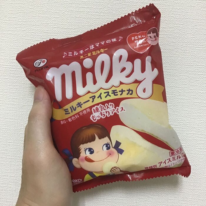 練乳入りもっちりアイスの不二家ミルキーアイスモナカ!