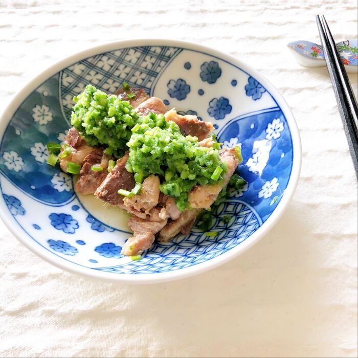 ゴーヤ摩り下ろし緑酢で♪さっぱりイワシ缶