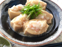 【保存食品+コスパ最強食材】カニカマ詰め高野豆腐の甘酒煮☆飲む点滴で腸内環境アップ