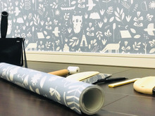 貼ってはがせる輸入壁紙で子供寝室を可愛くDIY♡