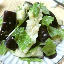 塩麹とごま油だけ☆ 冷やすとめちゃウマ♪ なすと大葉のナムル