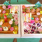 花畑でピクニックサンドイッチ弁当