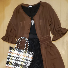 前開きワンピの着まわしコーデ